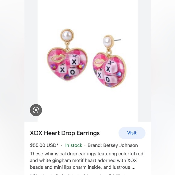 Betsey Johnson Checkered Gingham Earrings - Picture 5 of 6